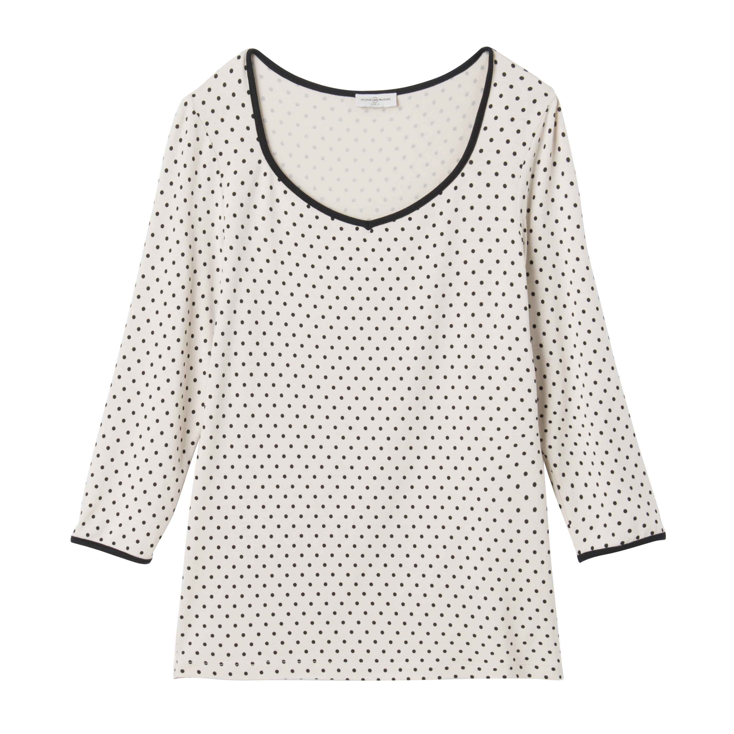 T-shirt-pois-Creme-R63114CR_photo